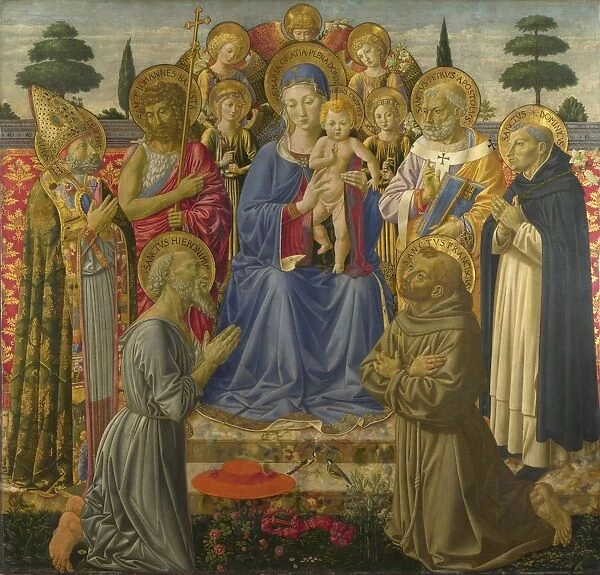 The Virgin and Child Enthroned among Angels and Saints, 1460s. Artist: Gozzoli, Benozzo (ca 1420-1497)