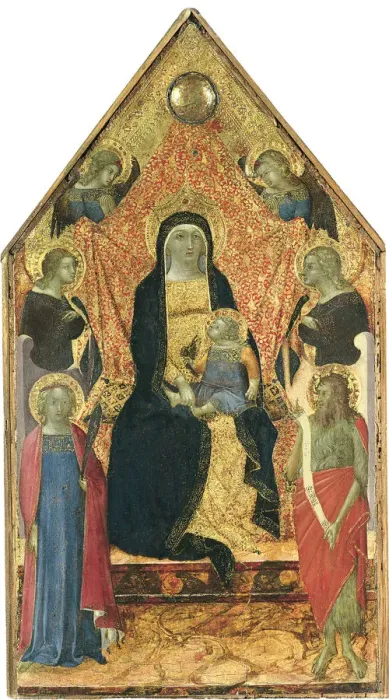 Framed Print : The Virgin and Child enthroned between four Angels and Saints. Artist: Bulgarini, Bartolomeo (ca. 1300 / 10-1378) Framed Print : The Virgin and Child enthroned between four Angels and Saints. Artist: Bulgarini, Bartolomeo (ca. 1300 / 10-1378)