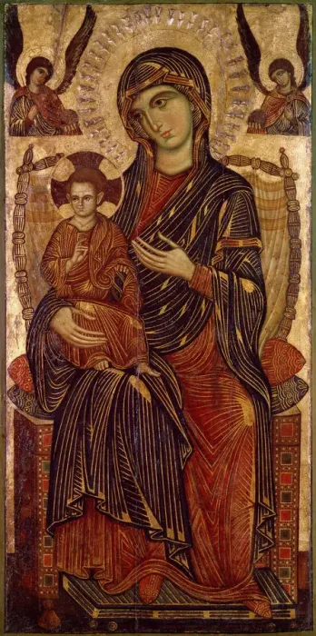 Framed Print : Virgin and Child Enthroned, c1280. Artist: Pisan Master Framed Print : Virgin and Child Enthroned, c1280. Artist: Pisan Master