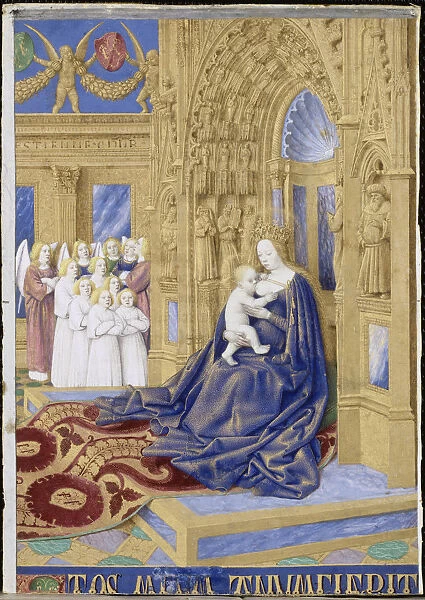The Virgin and Child enthroned (Hours of Etienne Chevalier). Artist: Fouquet, Jean (1420?1481)