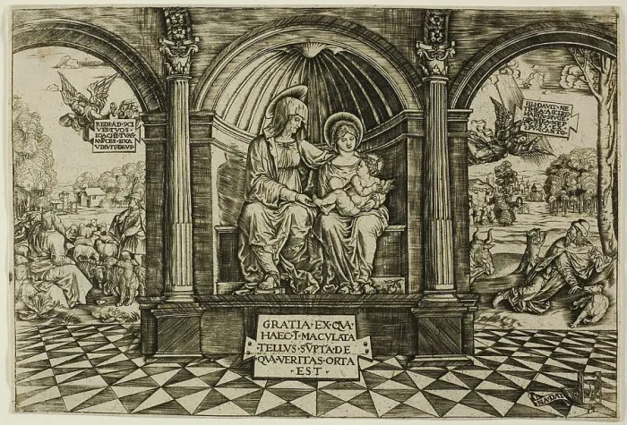 Framed Print : The Virgin and Child Enthroned with Saint Anne, 1512 / 13. Creator: Master NA. DAT with the Mousetrap Framed Print : The Virgin and Child Enthroned with Saint Anne, 1512 / 13. Creator: Master NA. DAT with the Mousetrap