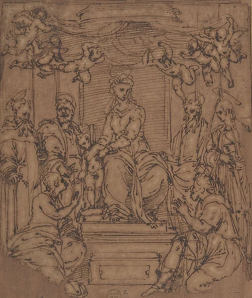 Virgin and Child Enthroned with Saint Anthony Abbot, Saint Peter, Saint Paul... 1522-23
