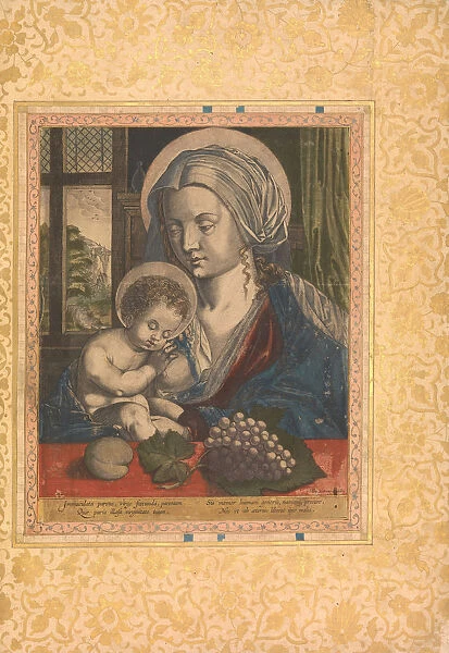 Virgin and Child, Folio from the Bellini Album, ca. 1600. Creator: Unknown