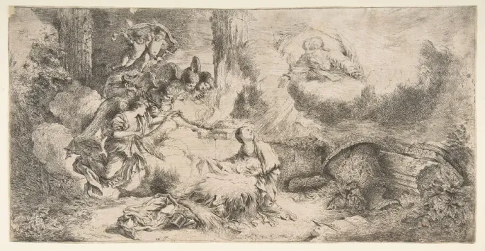 Framed Print : The Virgin and Child, God the father upper right, angels at left, ca. 1647-50 Framed Print : The Virgin and Child, God the father upper right, angels at left, ca. 1647-50