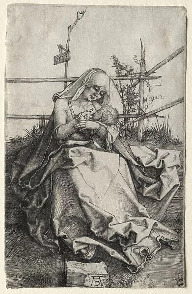 The Virgin and Child on a Grassy Bench, 1503. Creator: Albrecht Dürer (German, 1471-1528)