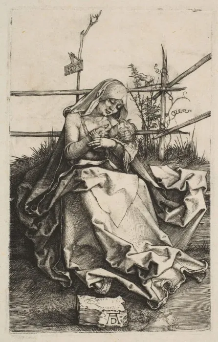 Framed Print : Virgin and Child on a Grassy Bench, 1503. Creator: Albrecht Durer Framed Print : Virgin and Child on a Grassy Bench, 1503. Creator: Albrecht Durer