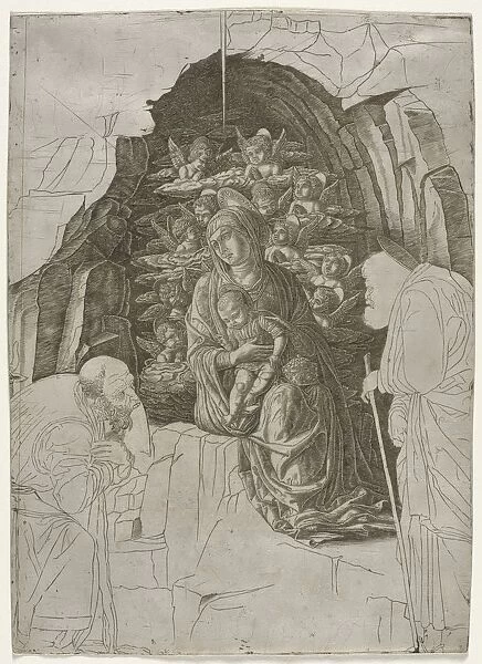 Virgin and Child in the Grotto, c. 1500. Creator: the so-called Premier Engraver (Italian)