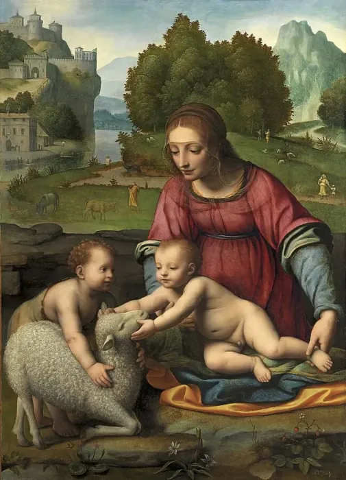 Framed Print : Virgin and Child with the Infant Saint John the Baptist, 1523. Creator: Bernardino Luini Framed Print : Virgin and Child with the Infant Saint John the Baptist, 1523. Creator: Bernardino Luini