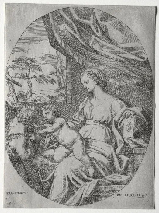 Framed Print : Virgin and Child with the Infant St. John, 1647. Creator: Carlo Maratti (Italian, 1625-1713) Framed Print : Virgin and Child with the Infant St. John, 1647. Creator: Carlo Maratti (Italian, 1625-1713)