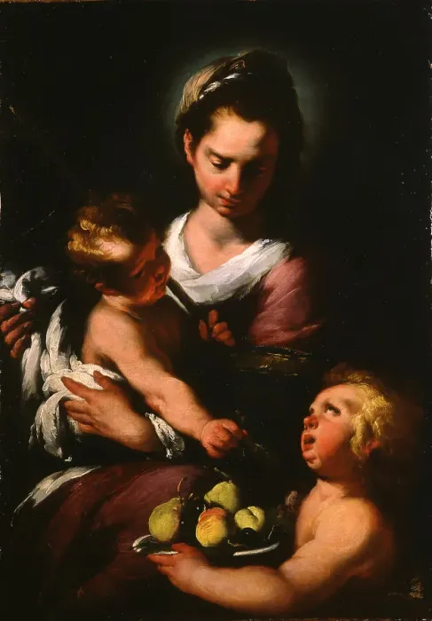 Framed Print : Virgin and child with John the Baptist as a Boy, 1615-1618. Creator: Strozzi; Bernardo (1581-1644) Framed Print : Virgin and child with John the Baptist as a Boy, 1615-1618. Creator: Strozzi; Bernardo (1581-1644)