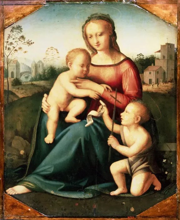 Framed Print : Virgin and child with John the Baptist as a Boy, 16th century Framed Print : Virgin and child with John the Baptist as a Boy, 16th century