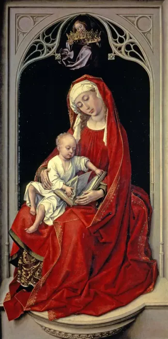 Framed Print : The Virgin and the Child, also known as Madonna in red and Madonna Duran, by Framed Print : The Virgin and the Child, also known as Madonna in red and Madonna Duran, by