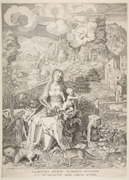 Framed Print : Virgin and Child in a Landscape, ca. 1597. Creator: Aegidius Sadeler II Framed Print : Virgin and Child in a Landscape, ca. 1597. Creator: Aegidius Sadeler II