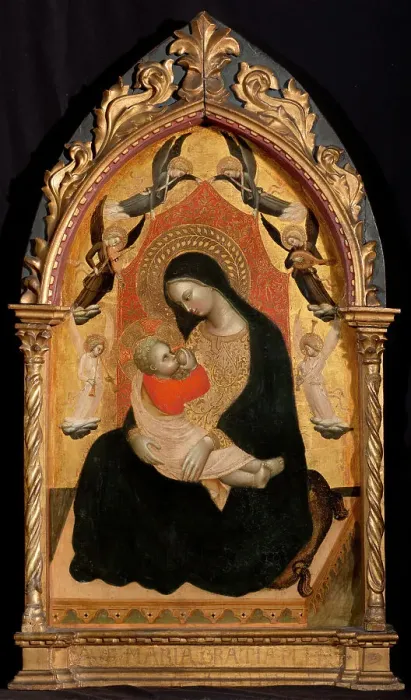 Framed Print : Virgin And Child With Music-Making Angels, c1400-1410. Creator: Master of the Strauss Madonna Framed Print : Virgin And Child With Music-Making Angels, c1400-1410. Creator: Master of the Strauss Madonna