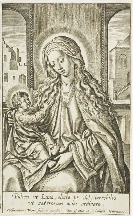 Framed Print : The Virgin and Child, n.d. Creator: Jan Wierix