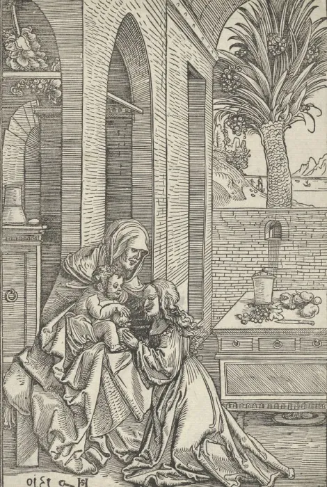 Framed Print : Virgin and Child with Saint Anne, 1510. Creator: Hans Schaufelein the Elder Framed Print : Virgin and Child with Saint Anne, 1510. Creator: Hans Schaufelein the Elder
