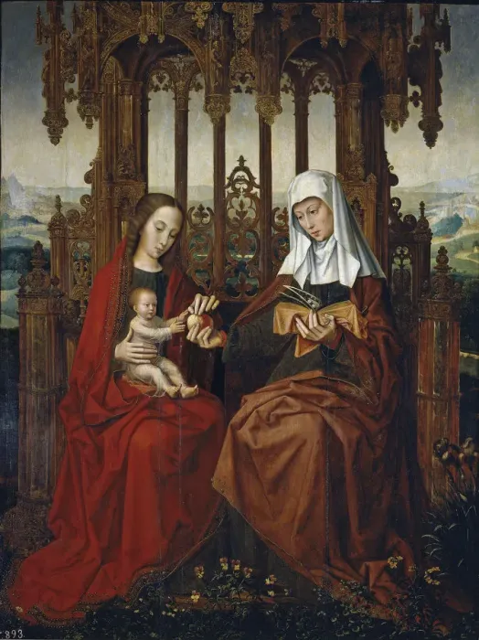 Framed Print : The Virgin and Child with Saint Anne, ca 1528. Artist: Benson, Ambrosius (1495-1550) Framed Print : The Virgin and Child with Saint Anne, ca 1528. Artist: Benson, Ambrosius (1495-1550)