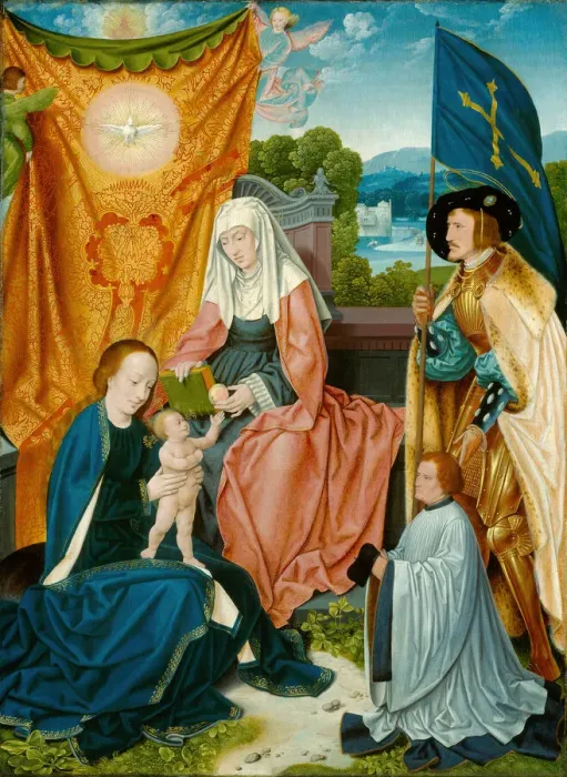 Framed Print : Virgin and Child with Saint Anne, Saint Gereon, and a Donor, c. 1520 Framed Print : Virgin and Child with Saint Anne, Saint Gereon, and a Donor, c. 1520