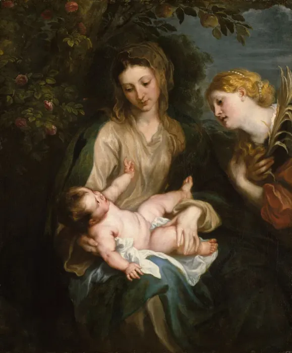 Framed Print : Virgin and Child with Saint Catherine of Alexandria, ca. 1630. Creator: Anthony van Dyck Framed Print : Virgin and Child with Saint Catherine of Alexandria, ca. 1630. Creator: Anthony van Dyck