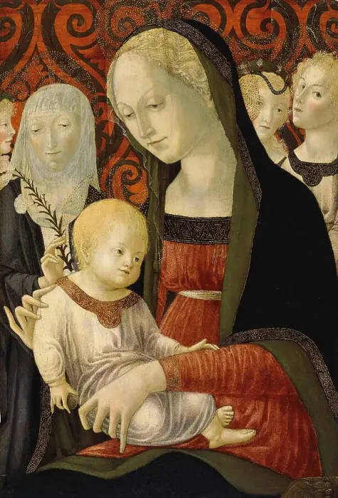 Framed Print : The virgin and the Child with Saint Catherine of Siena and Angels, 1490. Creator: Francesco di Giorgio Martini Framed Print : The virgin and the Child with Saint Catherine of Siena and Angels, 1490. Creator: Francesco di Giorgio Martini