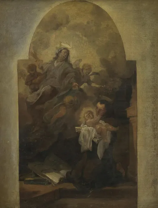 Framed Print : Virgin and Child with Saint Francis, 1614-1641. Creator: Anthony van Dyck Framed Print : Virgin and Child with Saint Francis, 1614-1641. Creator: Anthony van Dyck