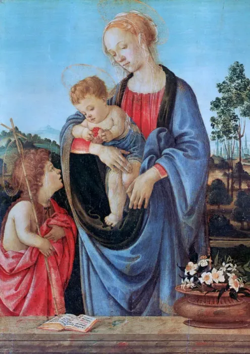 Framed Print : The Virgin and Child with Saint John, 1480. Artist: Filippino Lippi Framed Print : The Virgin and Child with Saint John, 1480. Artist: Filippino Lippi