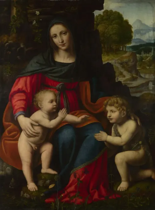 Framed Print : The Virgin and Child with Saint John, 1510s. Creator: Luini, Bernardino (ca. 1480-1532) Framed Print : The Virgin and Child with Saint John, 1510s. Creator: Luini, Bernardino (ca. 1480-1532)