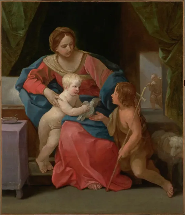 Framed Print : Virgin and Child with Saint John the Baptist, about 1640-1642. Creator: Guido Reni Framed Print : Virgin and Child with Saint John the Baptist, about 1640-1642. Creator: Guido Reni