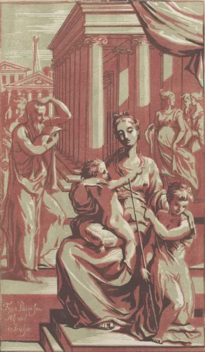 Framed Print : The Virgin and Child with Saint John the Baptist, ca. 1722. Creator: Anton Maria Zanetti Framed Print : The Virgin and Child with Saint John the Baptist, ca. 1722. Creator: Anton Maria Zanetti