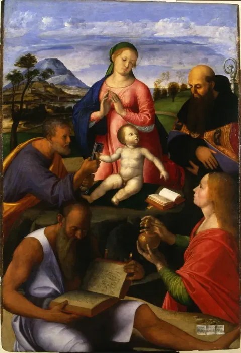 Framed Print : The Virgin and Child with Saints, 1500 Framed Print : The Virgin and Child with Saints, 1500