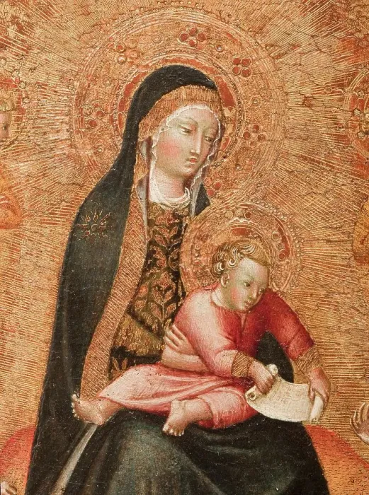 Framed Print : The Virgin and Child with Saints and the Annunciation (image 11 of 14), between c.1427 and c.1430. Creator: Giovanni di Paolo Framed Print : The Virgin and Child with Saints and the Annunciation (image 11 of 14), between c.1427 and c.1430. Creator: Giovanni di Paolo
