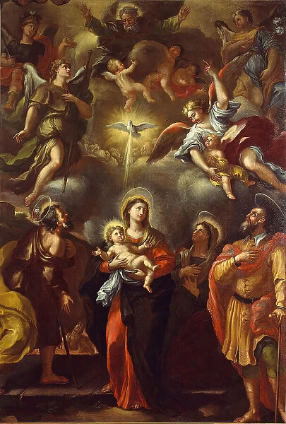 Virgin and child with Saints, c. 1710. Creator: Del Pò, Giacomo (1654-1726)