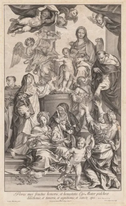 Framed Print : Virgin and Child with Saints, c. 1720-1730. Creator: Robert van Audenaerd (Dutch, 1663-1743) Framed Print : Virgin and Child with Saints, c. 1720-1730. Creator: Robert van Audenaerd (Dutch, 1663-1743)