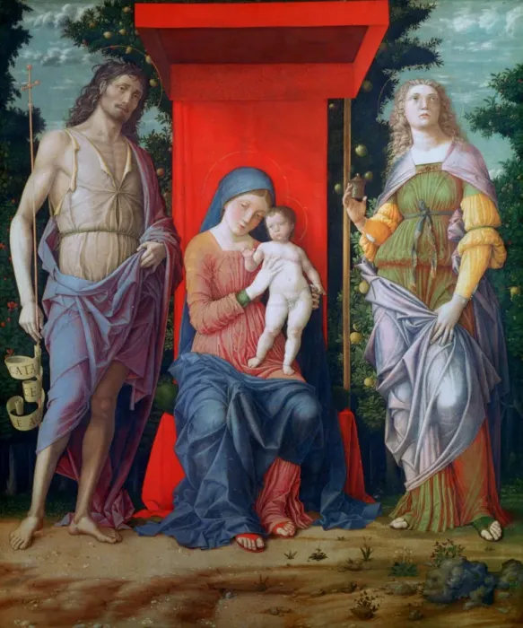 Framed Print : The Virgin and Child with Saints, c1490-1505. Artist: Andrea Mantegna Framed Print : The Virgin and Child with Saints, c1490-1505. Artist: Andrea Mantegna