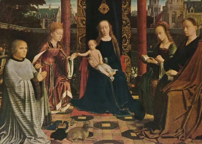 Framed Print : The Virgin and Child with Saints and Donor, 1510, (1909). Artist: Gerard David Framed Print : The Virgin and Child with Saints and Donor, 1510, (1909). Artist: Gerard David
