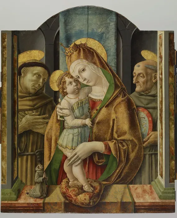 Framed Print : Virgin and Child with Saints and Donor, c1490. Creator: Carlo Crivelli Framed Print : Virgin and Child with Saints and Donor, c1490. Creator: Carlo Crivelli