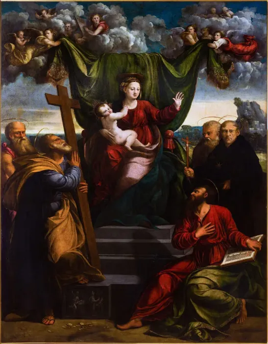 Framed Print : The Virgin and Child with Saints, First Half of 16th cen Framed Print : The Virgin and Child with Saints, First Half of 16th cen
