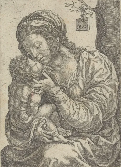 Framed Print : The Virgin and Child Seated at the Foot of a Tree, 1522. Creator: Jan Gossaert Framed Print : The Virgin and Child Seated at the Foot of a Tree, 1522. Creator: Jan Gossaert