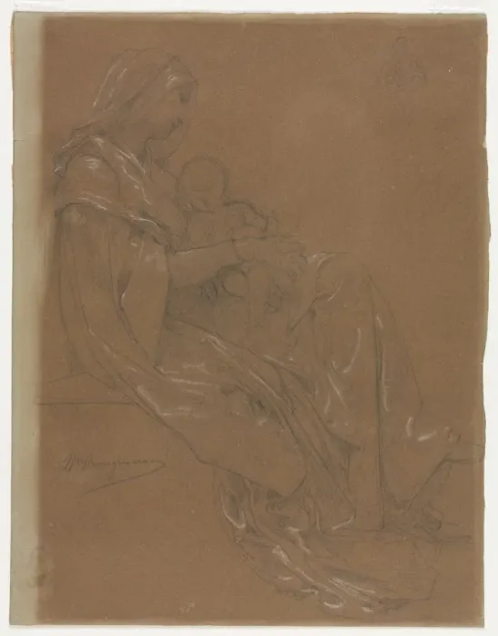 Framed Print : The Virgin and Child, second half 19th century. Creator: William Adolphe Bouguereau (French Framed Print : The Virgin and Child, second half 19th century. Creator: William Adolphe Bouguereau (French