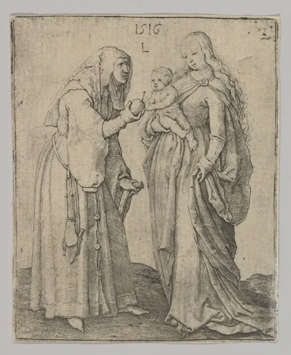 Framed Print : The Virgin With Child and St. Anna, 1516. Creator: Lucas van Leyden Framed Print : The Virgin With Child and St. Anna, 1516. Creator: Lucas van Leyden