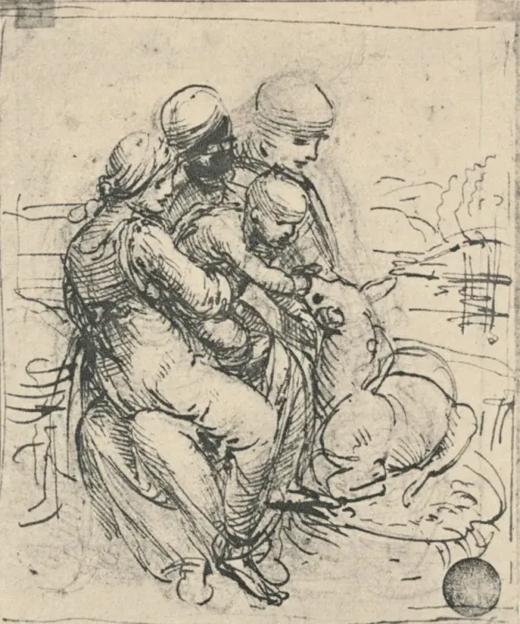 Framed Print : Virgin and Child with St. Anne, c1480 (1945). Artist: Leonardo da Vinci Framed Print : Virgin and Child with St. Anne, c1480 (1945). Artist: Leonardo da Vinci