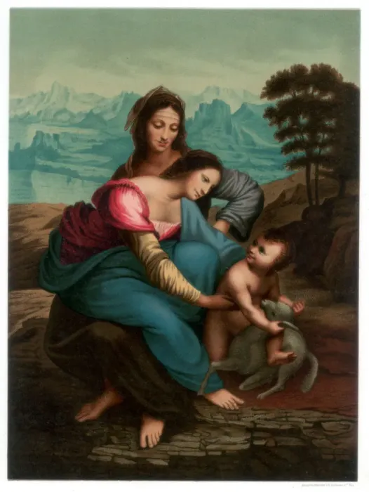 Framed Print : The Virgin and Child with St Anne, c1510 (1870). Artist: Franz Kellerhoven Framed Print : The Virgin and Child with St Anne, c1510 (1870). Artist: Franz Kellerhoven