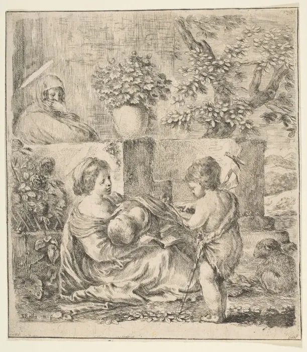 Framed Print : Virgin and Child with St. John the Baptist and St. Elizabeth, ca. 1641 Framed Print : Virgin and Child with St. John the Baptist and St. Elizabeth, ca. 1641