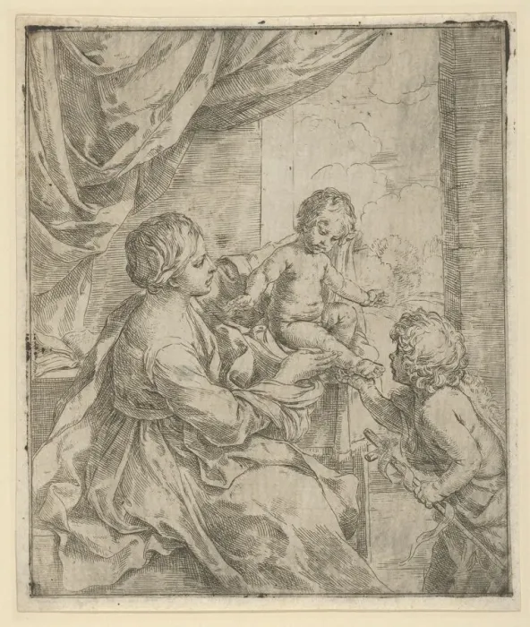 Framed Print : The Virgin and Child at a table with the young John the Baptist, ca. 1600-1640 Framed Print : The Virgin and Child at a table with the young John the Baptist, ca. 1600-1640