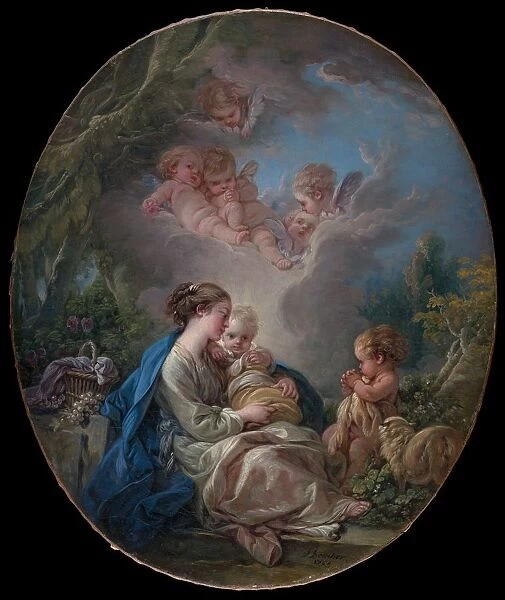 Virgin and Child with the Young Saint John the Baptist and Angels, 1765. Creator: Francois Boucher