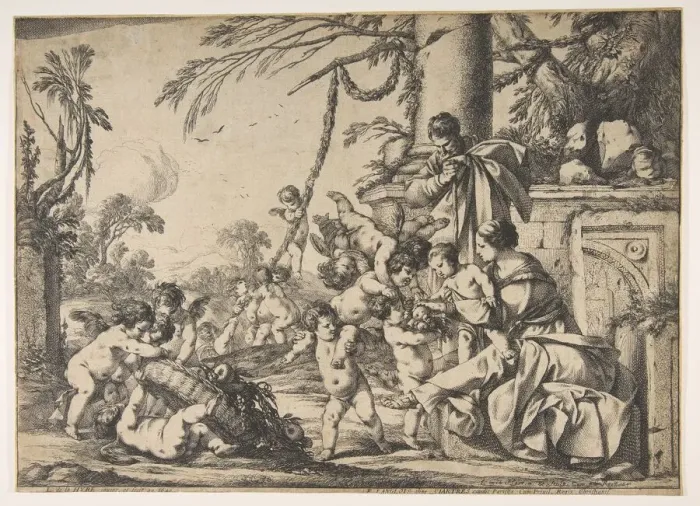 Framed Print : The Virgin and Christ Child Served by Angels, 1640. Creator: Laurent de la Hyre Framed Print : The Virgin and Christ Child Served by Angels, 1640. Creator: Laurent de la Hyre