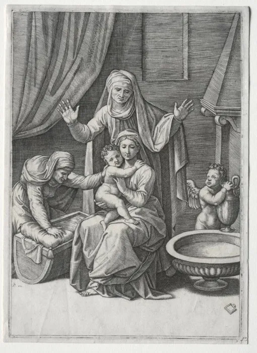 Framed Print : The Virgin and the Cradle with Saint Elisabeth and Saint Anne, 1520 Framed Print : The Virgin and the Cradle with Saint Elisabeth and Saint Anne, 1520