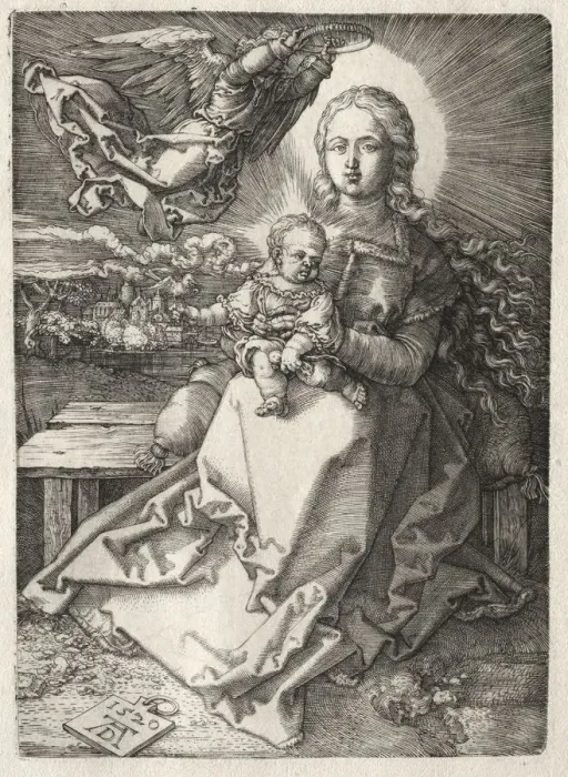 Framed Print : Virgin Crowned by an Angel, 1520. Creator: Albrecht Dürer (German, 1471-1528) Framed Print : Virgin Crowned by an Angel, 1520. Creator: Albrecht Dürer (German, 1471-1528)