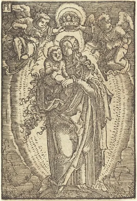 Framed Print : The Virgin Crowned by Angels, c. 1513. Creator: Albrecht Altdorfer Framed Print : The Virgin Crowned by Angels, c. 1513. Creator: Albrecht Altdorfer