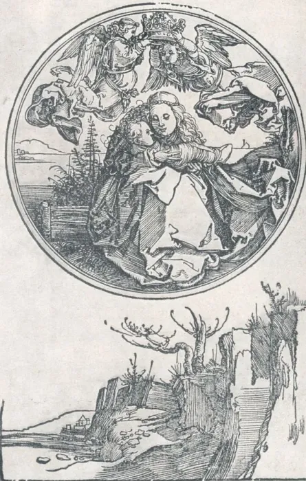Framed Print : The Virgin crowned by two Angels, c1515 (1906). Artist: Albrecht Durer Framed Print : The Virgin crowned by two Angels, c1515 (1906). Artist: Albrecht Durer